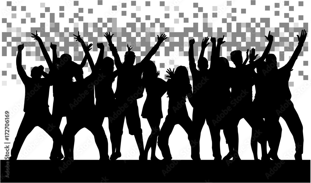 Dancing people silhouettes. Abstract background. Dancing people silhouettes. Abstract background.