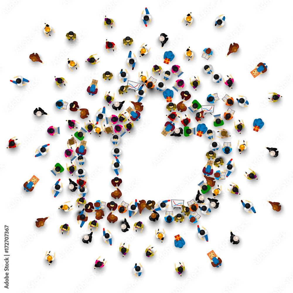 © hobbitfoot - People in the heap in the form of a symbol to like. Vector illustration © hobbitfoot - People in the heap in the form of a symbol to like. Vector illustration