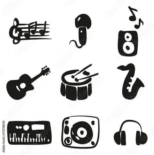 Music Icons Freehand Fill