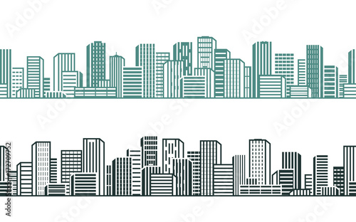 City view. Cityscape  urban  high-rises  building concept. Vector illustration