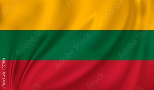 waving flag lithuania photo