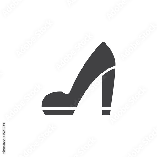 High heels shoe icon vector, filled flat sign, solid pictogram isolated on white. Symbol, logo illustration.