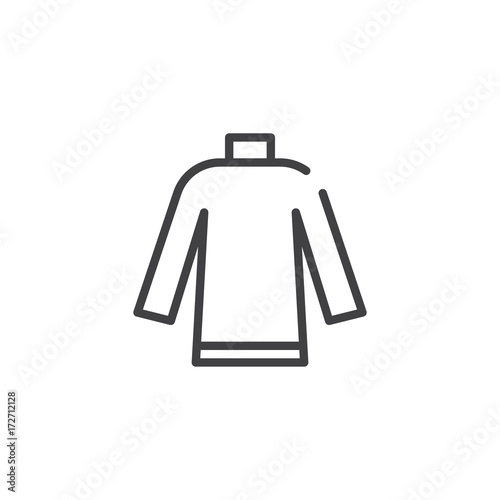 Sweater line icon, outline vector sign, linear style pictogram isolated on white. Symbol, logo illustration. Editable stroke