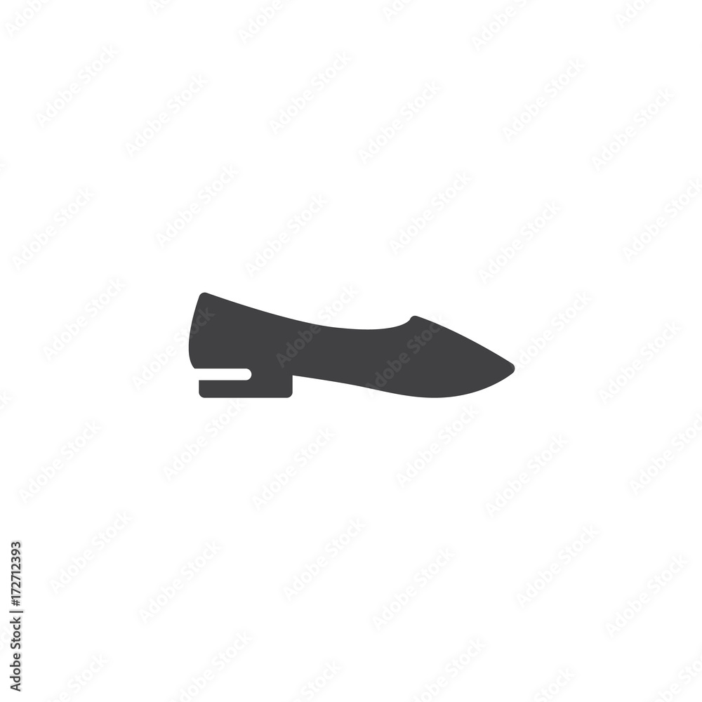 Woman shoe icon vector, filled flat sign, solid pictogram isolated on white. Symbol, logo illustration.