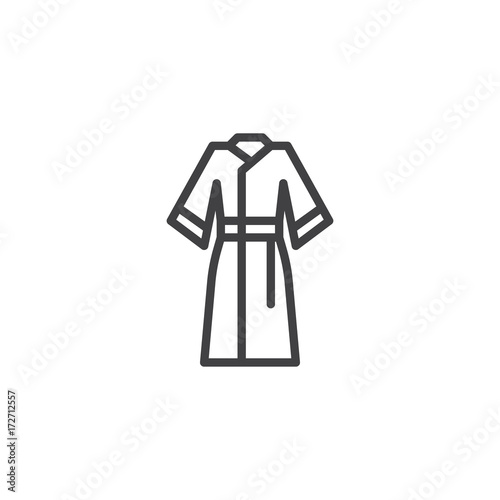 Bathrobe line icon, outline vector sign, linear style pictogram isolated on white. Symbol, logo illustration. Editable stroke