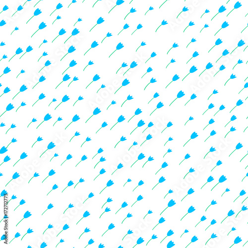 Seamless floral pattern with small blue flowers