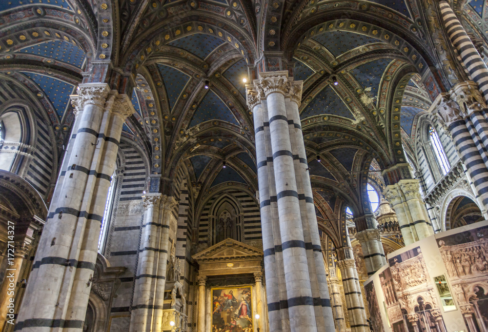 Interior of the Siena cathedral in Italy