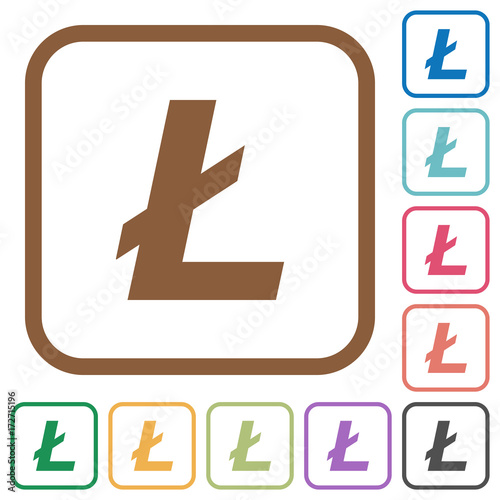 Litecoin digital cryptocurrency simple icons