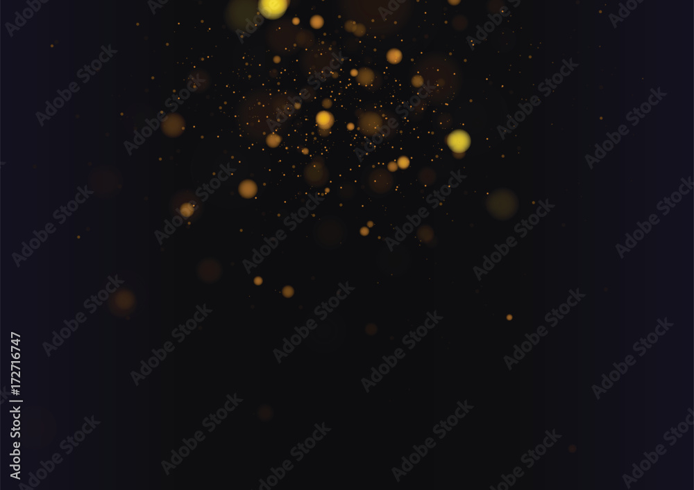 Gold abstract bokeh background. Vector illustration - obrazy, fototapety, plakaty 