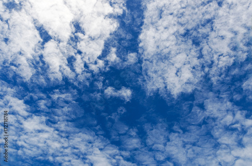The sky and white clouds are abundant during the daytime.