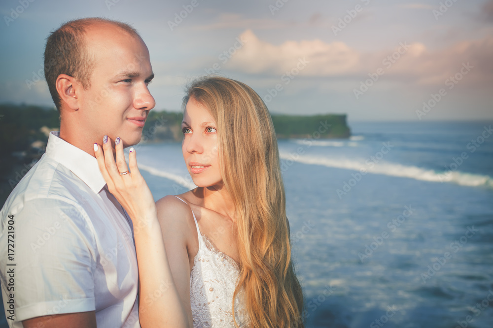 Closeup Happy couple at the beach in Thailand. Closeup Happy couple at the beach in Thailand.
