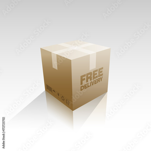 Free delivery parcel box vector illustration