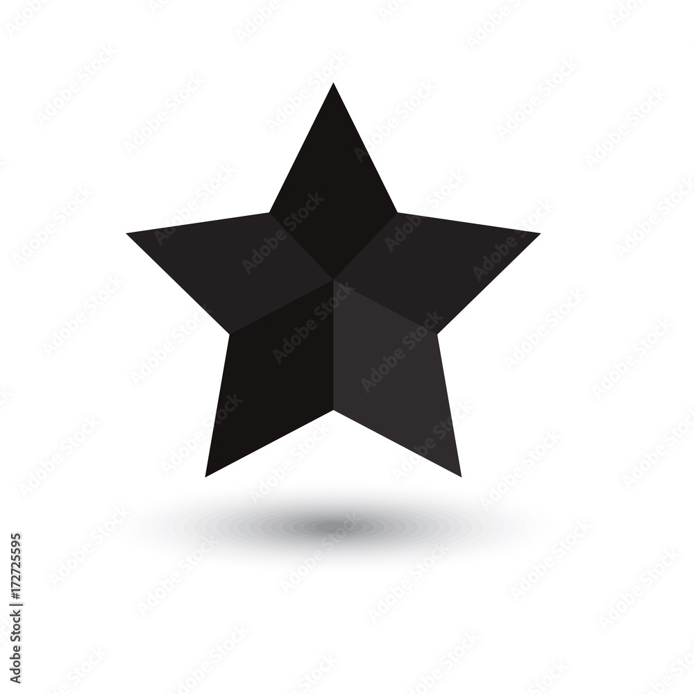 Black star icon with shadow, vector illustration Black star icon with shadow, vector illustration