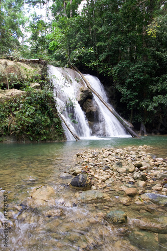 Fototapeta Naklejka Na Ścianę i Meble -  batanta waterfall in Raja Ampat, west papua, vertical