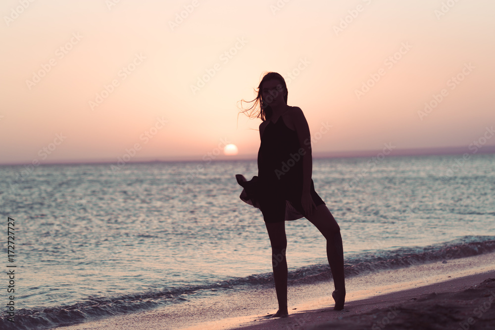 Woman is alone at beach
