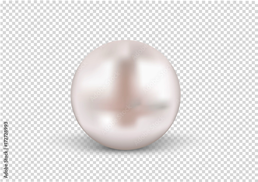 Round Pearls Necklace on transparent background
