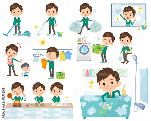 school boy Green Blazer_housekeeping