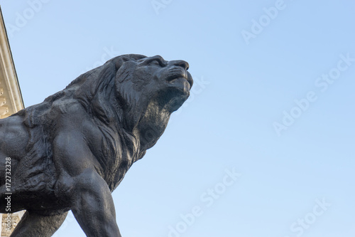 Palace of Justice in Sofia with lion monuments, Bulgaria