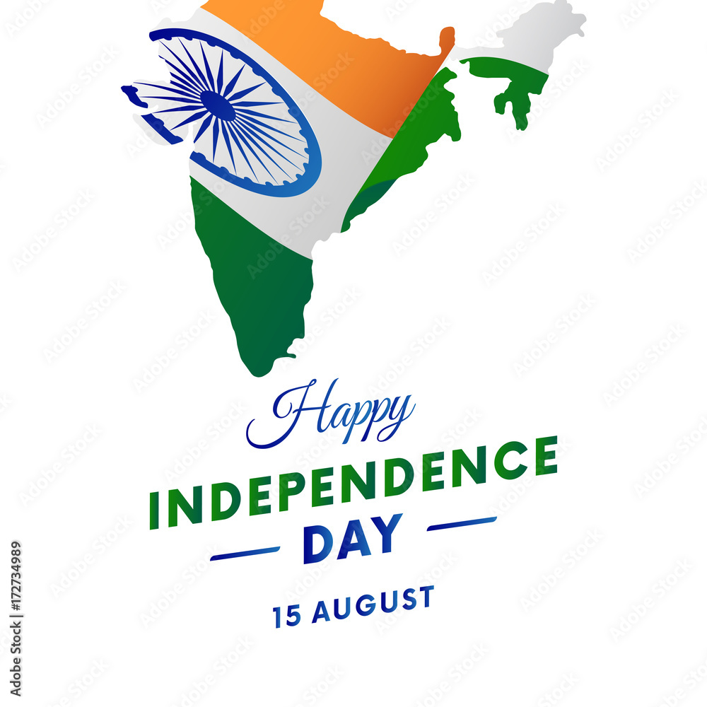 India Independence day. India map. Vector illustration. Stock ...
