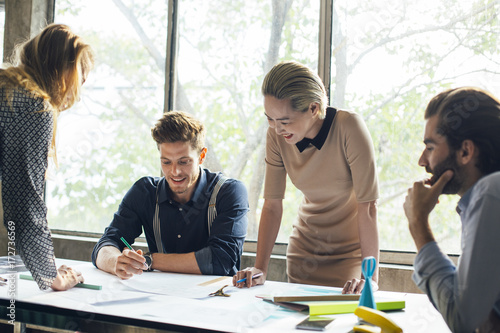 Group of Business People Working Together