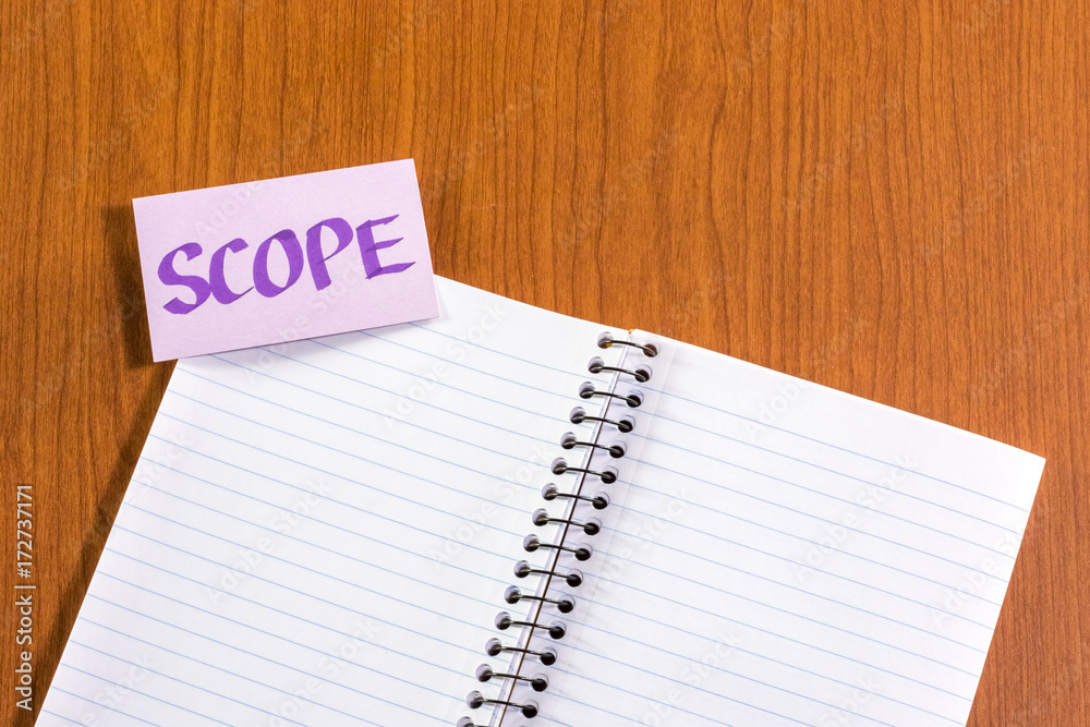 Scope; White Blank Documents with Small Message Card. Scope; White Blank Documents with Small Message Card.
