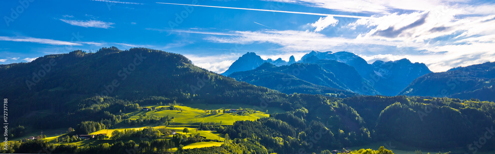 Idyllic austrian Alps panoramic view