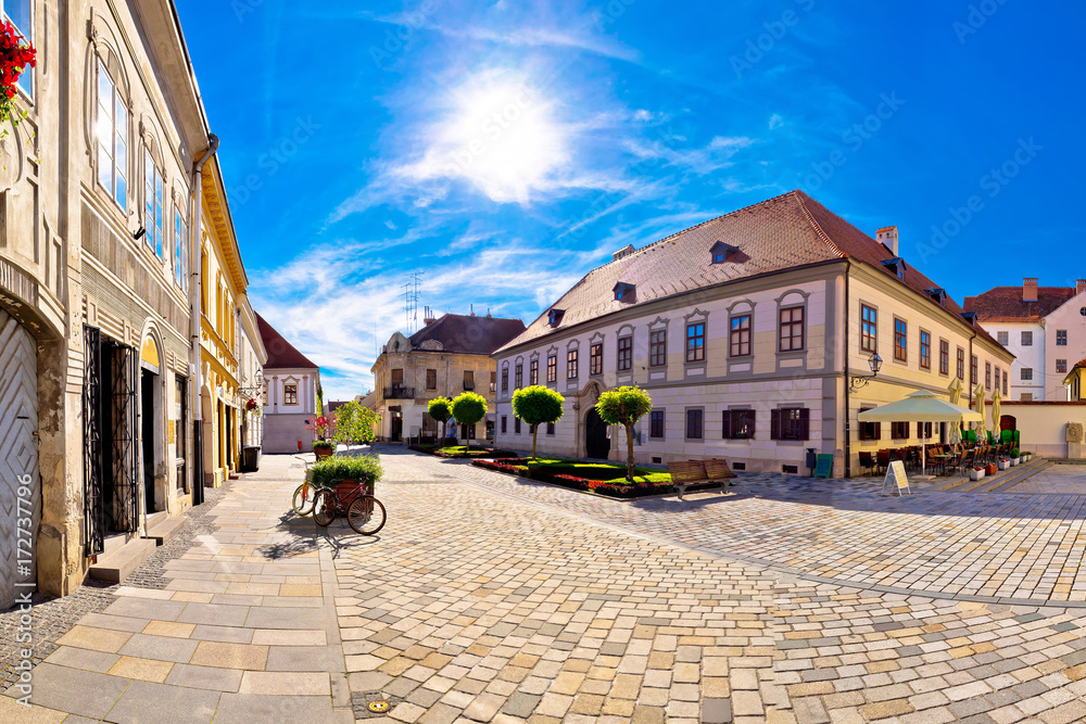 Baroque town of Varazdin square panoramic view