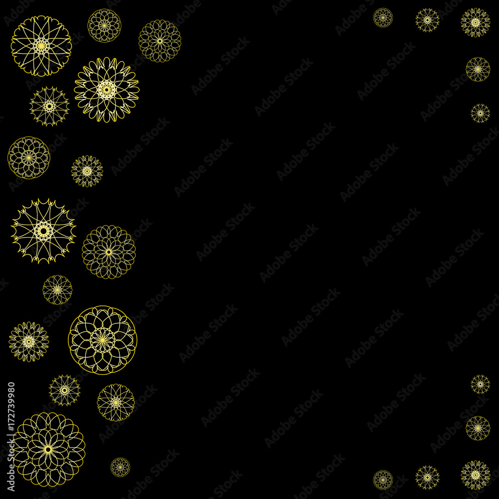 Fototapeta premium Card with gold flowers