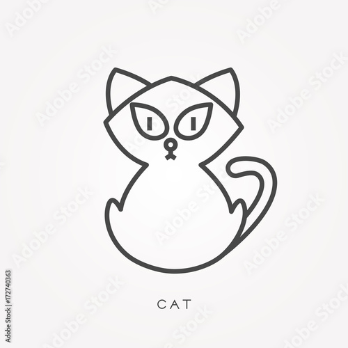 Line icon cat