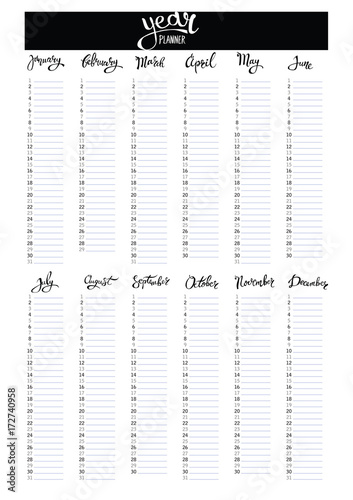 bullet journal year monthly planner
