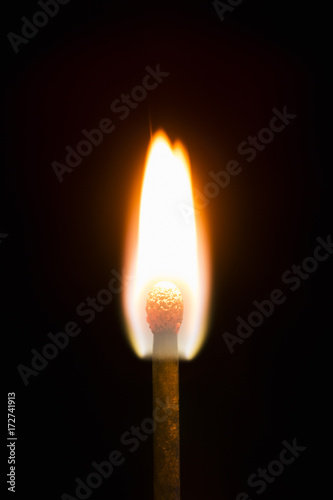 A lit match