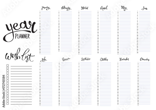 bullet journal year monthly planner