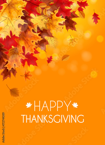 Abstract Vector Illustration Autumn Happy Thanksgiving Backgroun