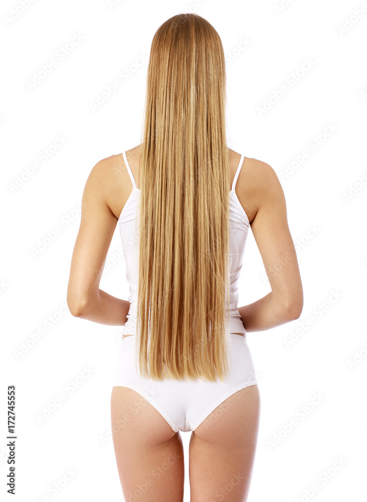 Naklejka premium Hair beauty sexy model