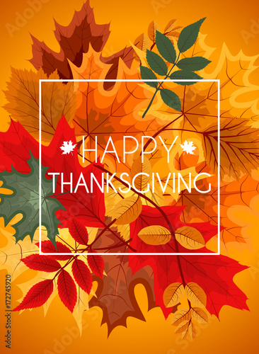 Abstract Vector Illustration Autumn Happy Thanksgiving Backgroun