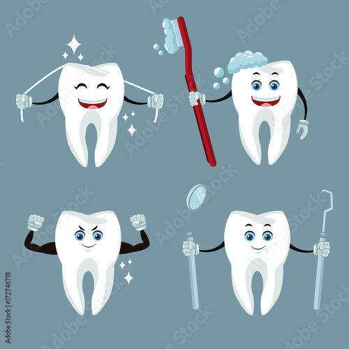 Dental care cartoons and icons icon vector illustration graphic design