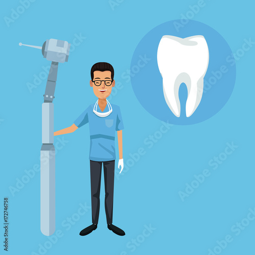 Dentist cartoon campaign icon vector illustration graphic design