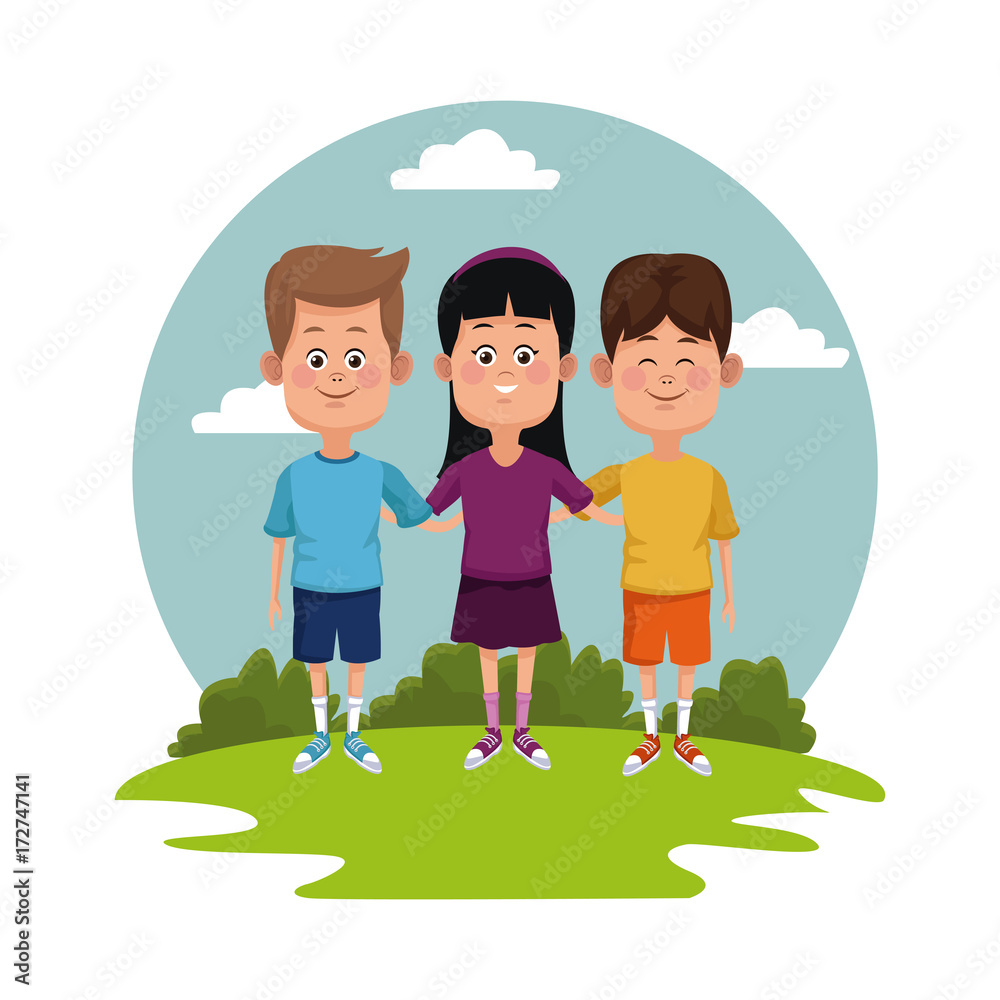 Kids at park icon vector illustration graphic design
