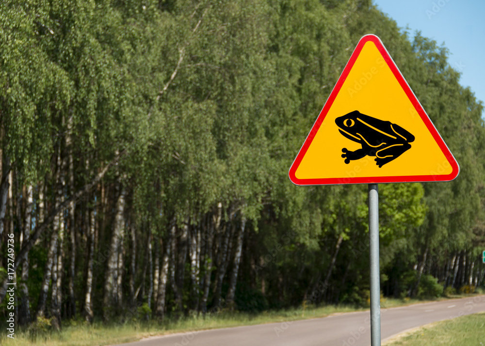 Frog warning sign