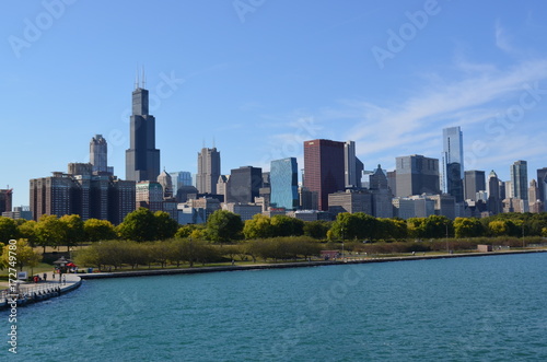 Chicago downtown from south side