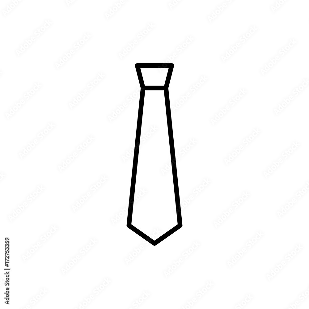thin line necktie icon on white background thin line necktie icon on white background