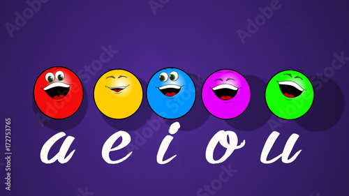 Funny colors and vowels aeiou photo