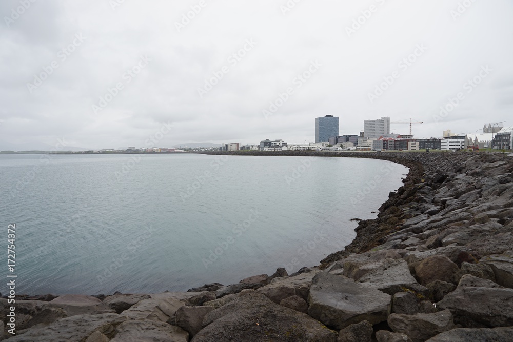 Landschaft am Hafen von Reykjavik 