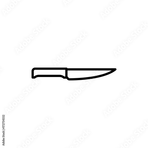 thin line knife icon on white background