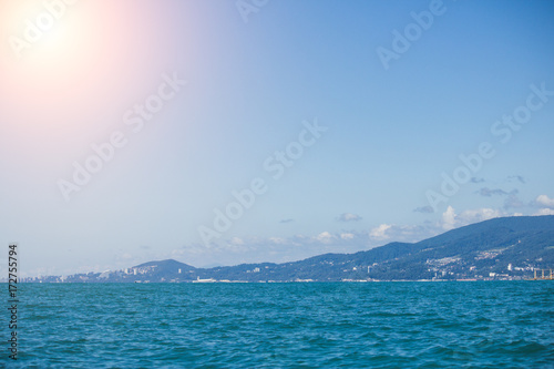 Panoramic view from the sea to the city and mountains © flashmovie
