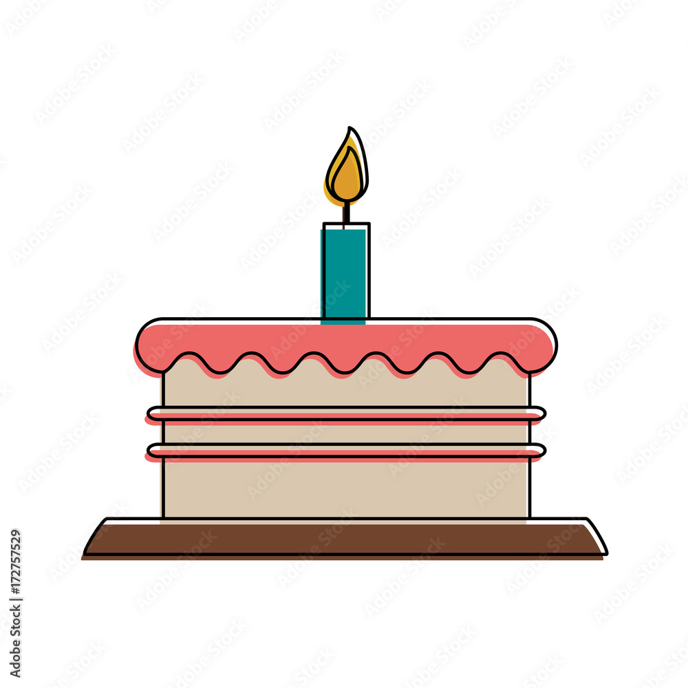 birthday cake with candle vector illustration design birthday cake with candle vector illustration design