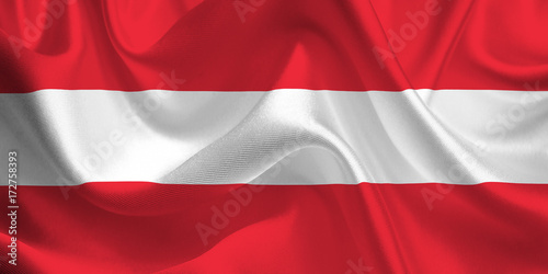 Waving flag of the Austria. Austrian Flag in the Wind. Austrian National mark. Waving Austria Flag. Austria Flag Flowing.