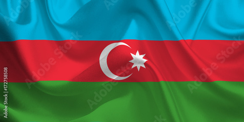 Waving flag of the Azerbaijan. Flag in the Wind. National mark. Waving Azerbaijan Flag. Azerbaijan Flag Flowing.