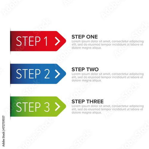 One Two Three steps ribbon