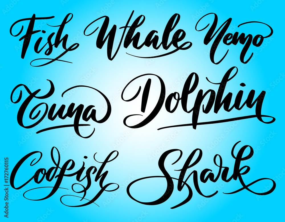 Dolphin and whale fish animal hand written typography. Good use for logotype, symbol, cover label, product, brand, poster title or any graphic design you want. Easy to use or change color
Dolphin and whale fish animal hand written typography. Good use for logotype, symbol, cover label, product, brand, poster title or any graphic design you want. Easy to use or change color